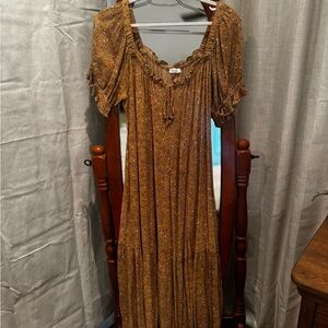 Neuflora Floral Brown Maxi Dress